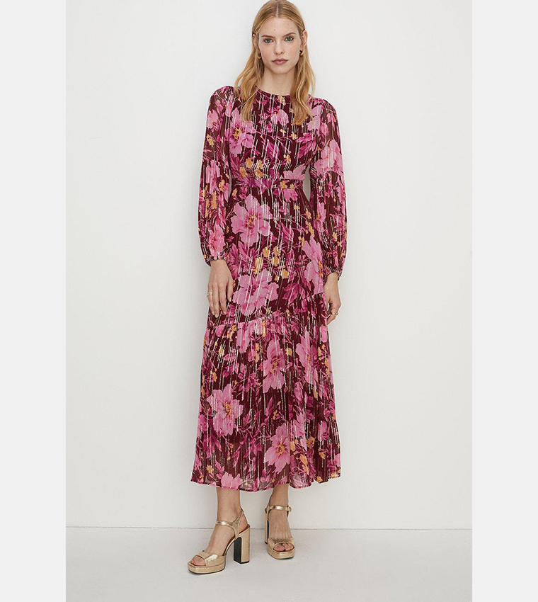 Buy Oasis Floral Open Back Tiered Maxi Dress In Red 6thStreet Qatar