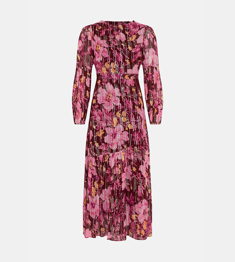 Buy Oasis Floral Open Back Tiered Maxi Dress In Red 6thStreet Qatar