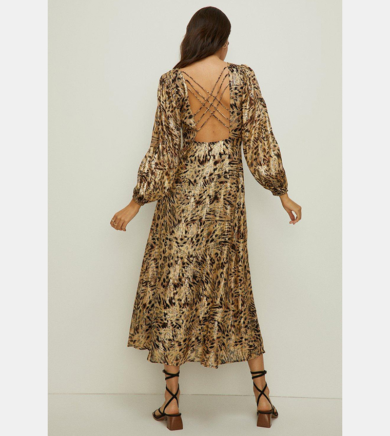 Leopard wrap midi dress oasis hotsell