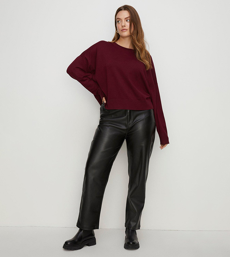 oasis faux leather trousers