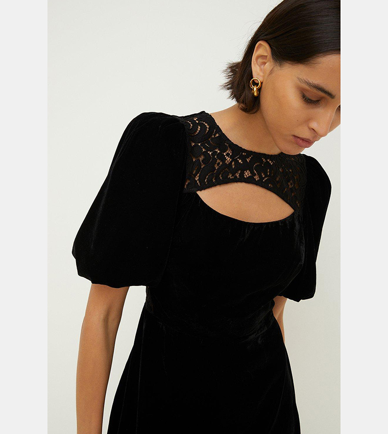 Oasis black velvet outlet dress