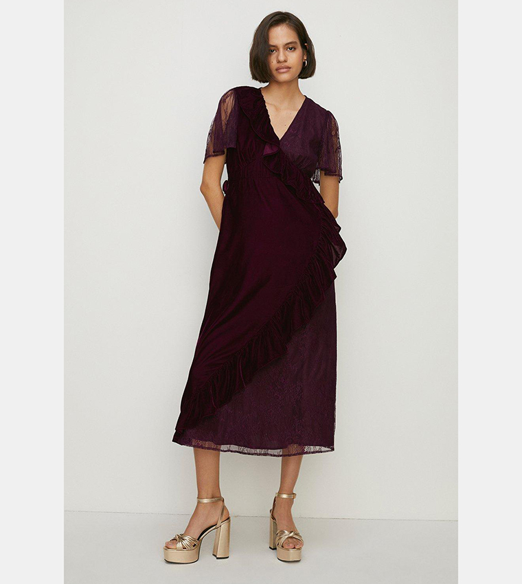 Oasis red clearance velvet dress