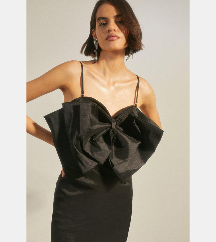 Oasis black bow store dress