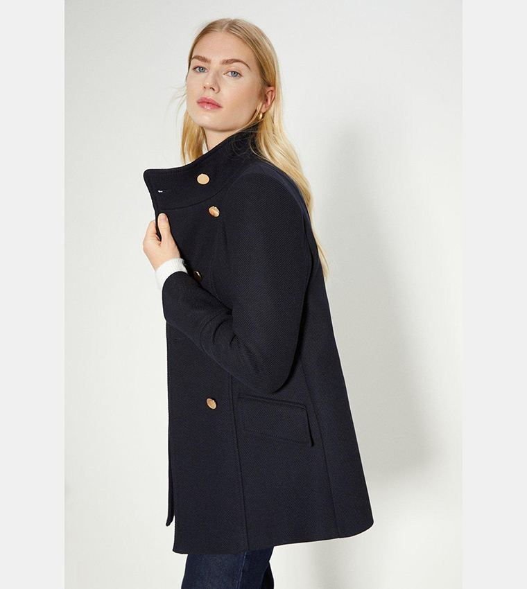 Romney Wool Coat - Navy