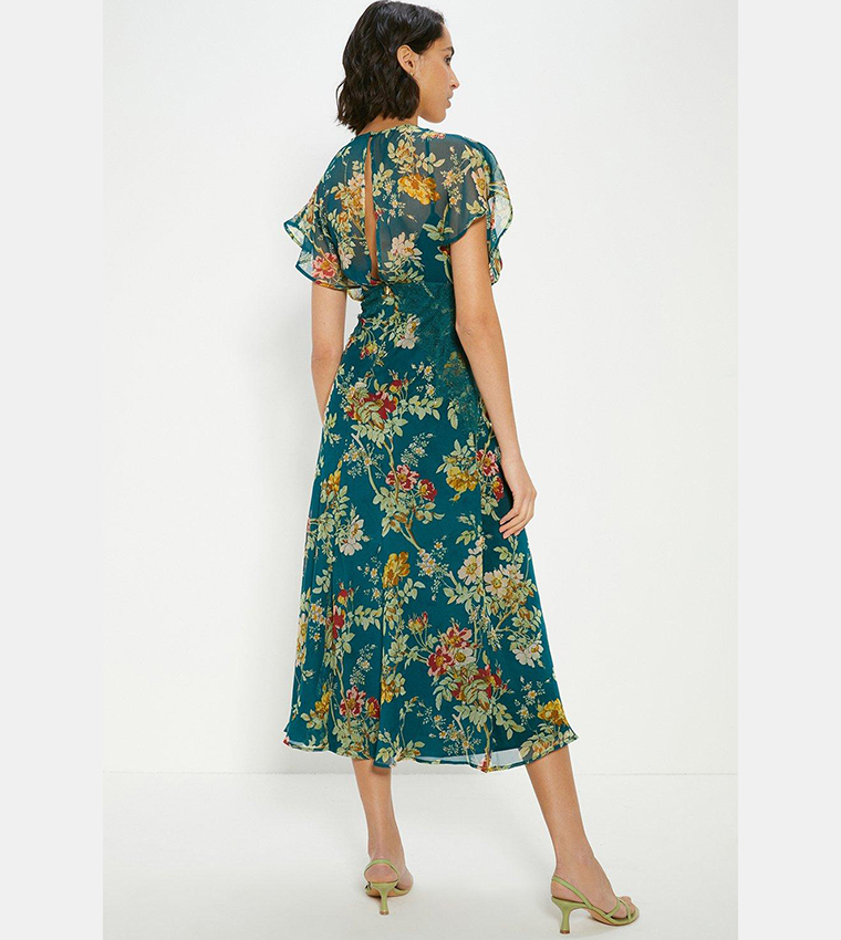 Robe En Chiffon Fleurie Forever 21 - Col V - Taille Petite - Occasion Très Bon état