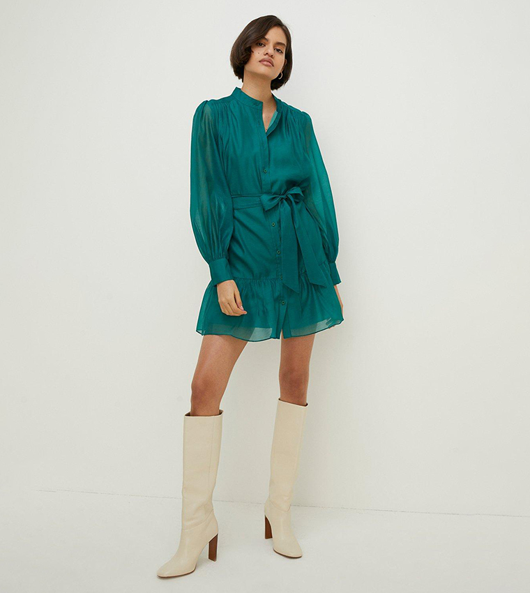 Oasis green shirt store dress