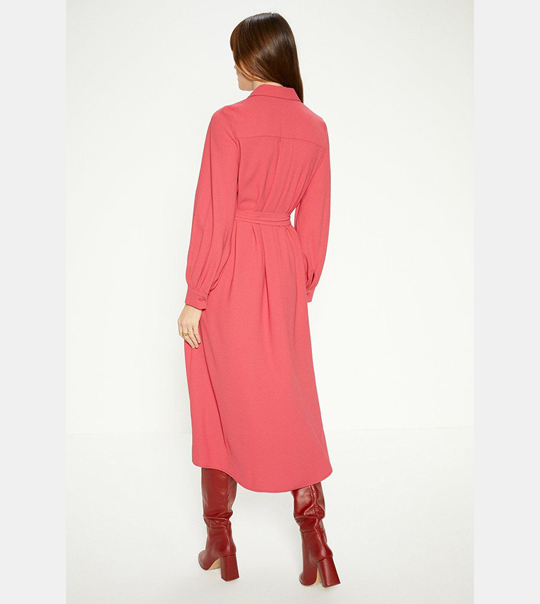 Oasis red utility outlet shirt dress