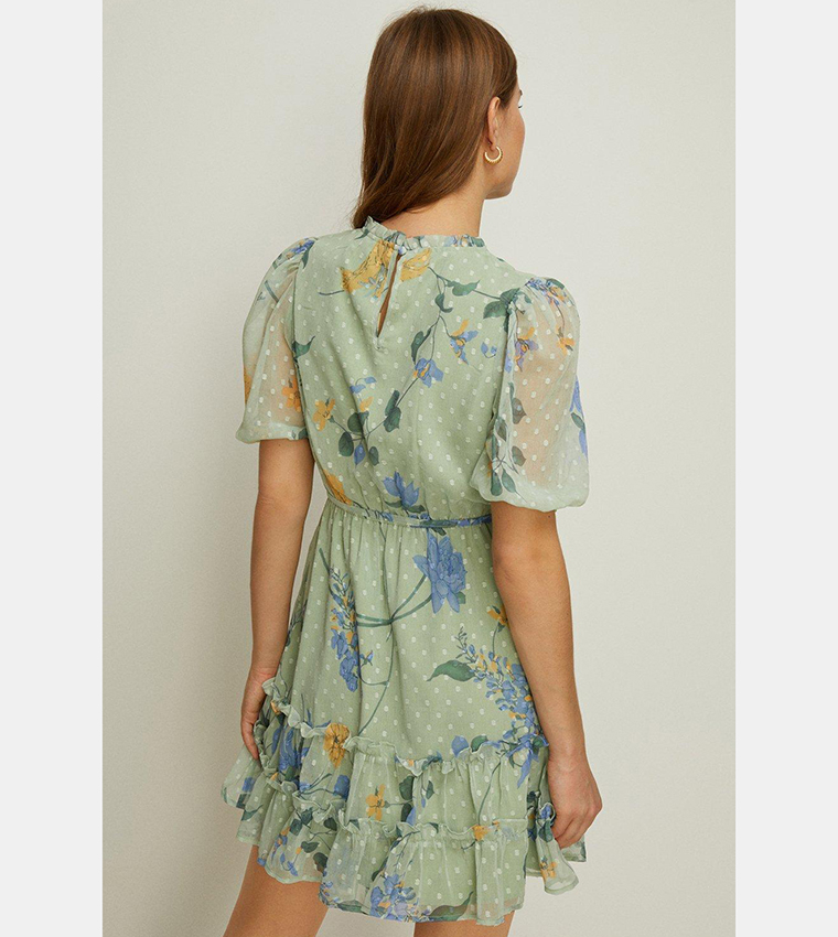 Oasis floral chiffon skater dress hotsell