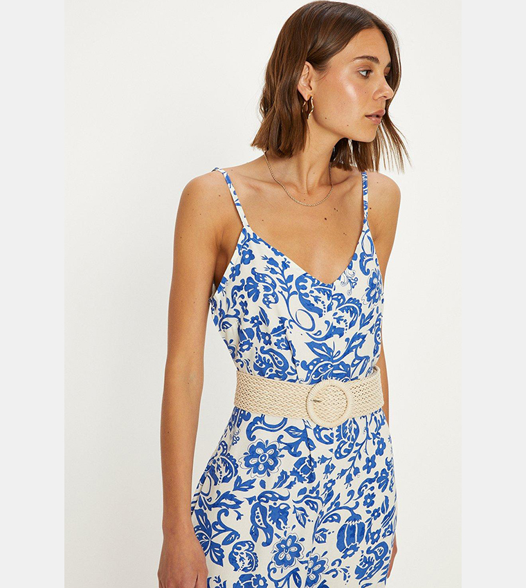 Sorbet Paisley Wrap Knotted Jumpsuit