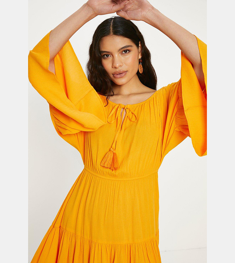 Orange shop bardot dress