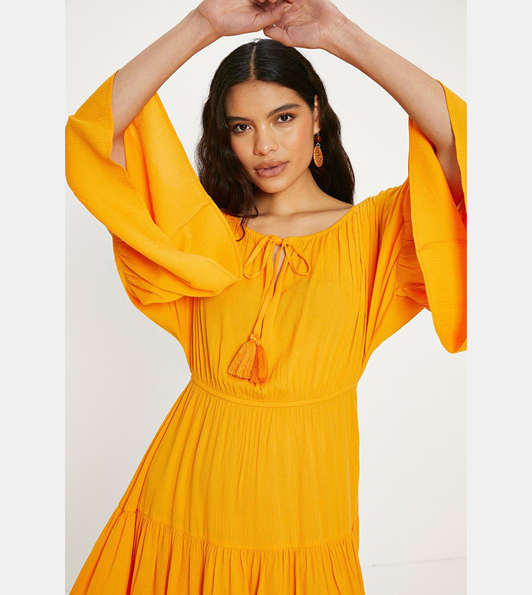 Orange shop bardot dresses