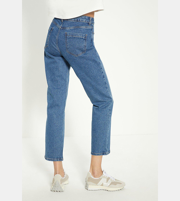 Buy Oasis High Rise Straight Fit Jeans In Blue 6thStreet Qatar