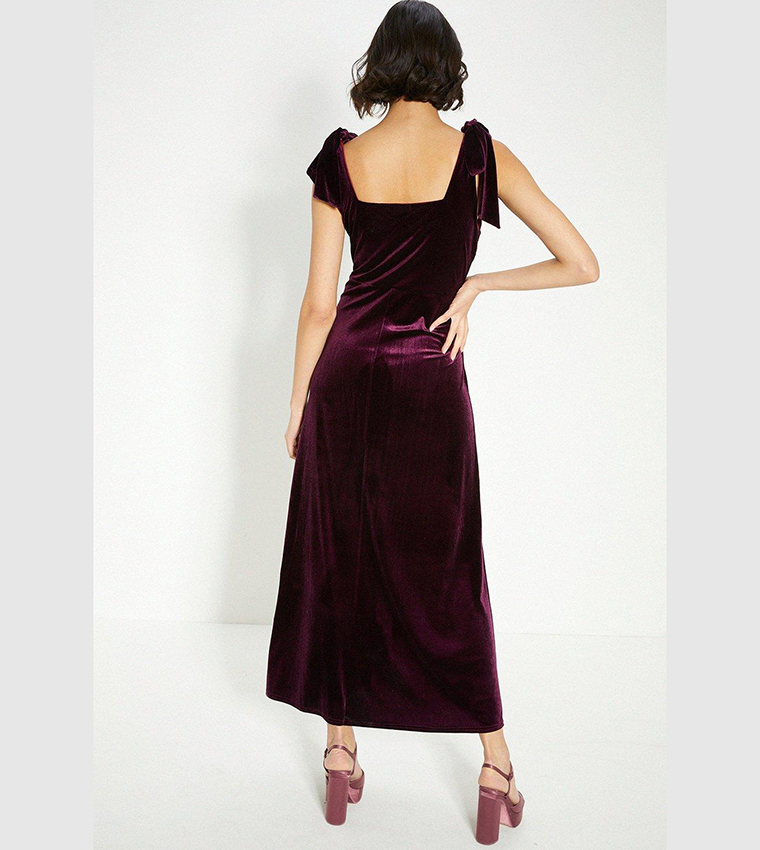 oasis burgundy velvet dress Women's Burgundy Outfits