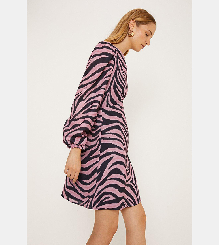 open lace back dress All Hours Halter Mini Dress Pink Zebra