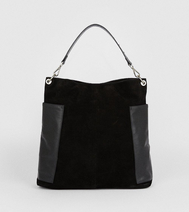 Buy Oasis Leather And Suede Stud Detail Tote Bag In Black 6thStreet Kuwait