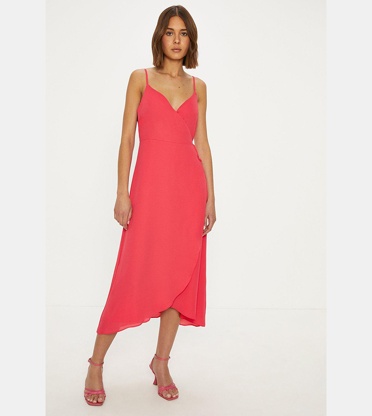 Strappy Wrap Midi Dress