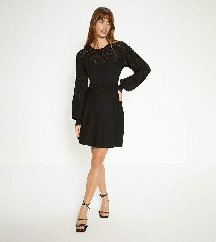 Buy Oasis Corset Detail Pointelle Knitted Mini Dress In Black | 6thstreet Qatar Buy Oasis Corset Detail Pointelle Knitted Mini Dress In Black | 6thstreet Qatar