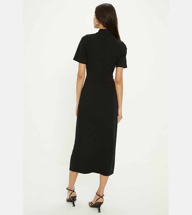 Buy Oasis Scuba Crepe Cut Out Neck Dress In Black | 6thStreet Qatar