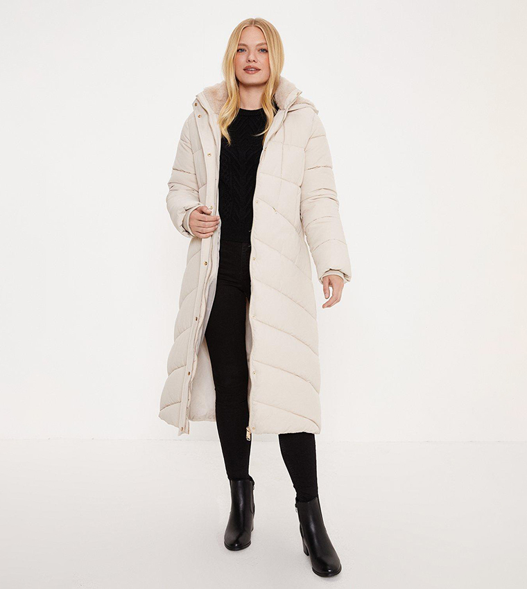 Buy Oasis Premium Puffer Teddy Lined Coat In NEUTRAL 6thStreet