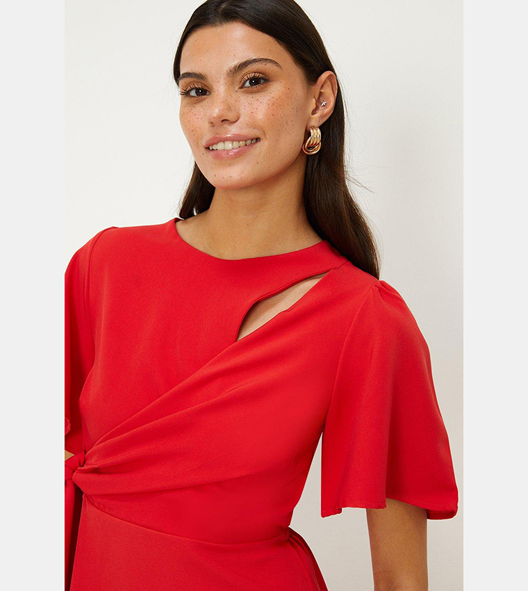 Oasis red 2024 wrap dress