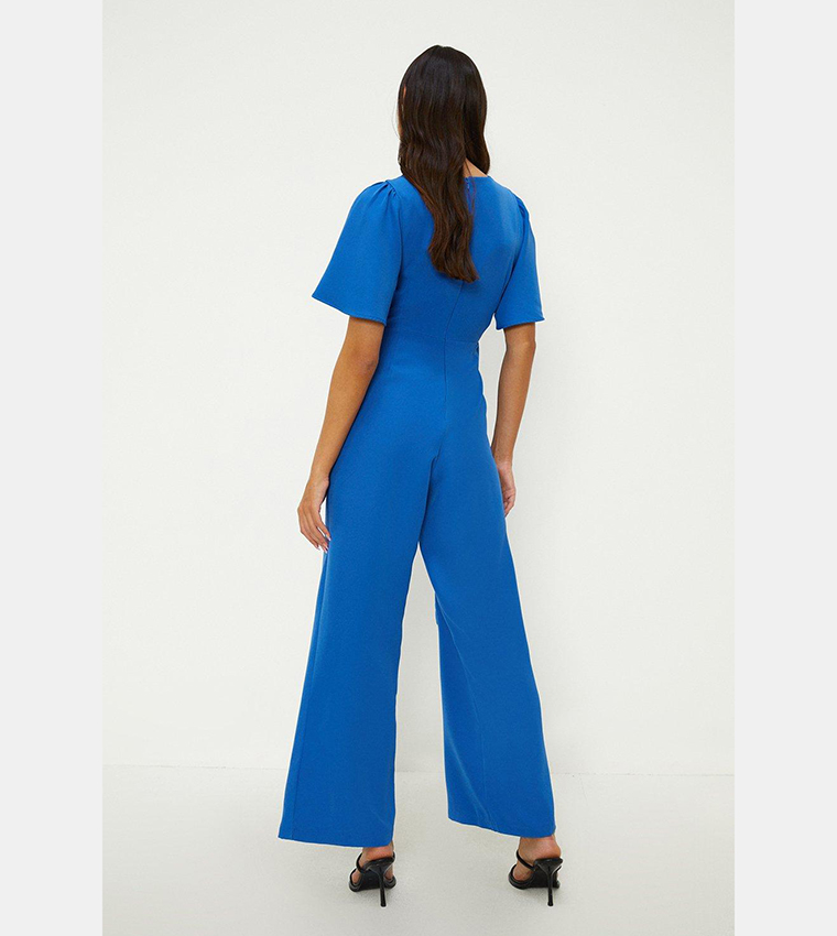 Buy Oasis Crepe Wrap Side Jumpsuit In Blue 6thStreet Bahrain