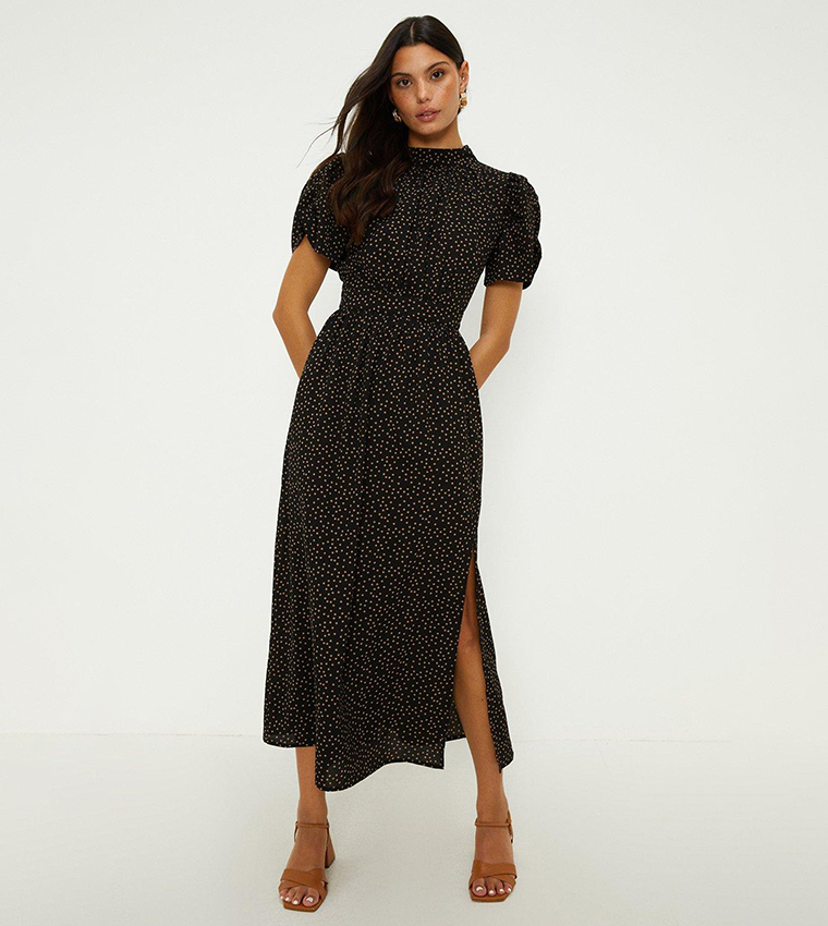 Merino Wool Silk Cuff Maxi Knit Dress