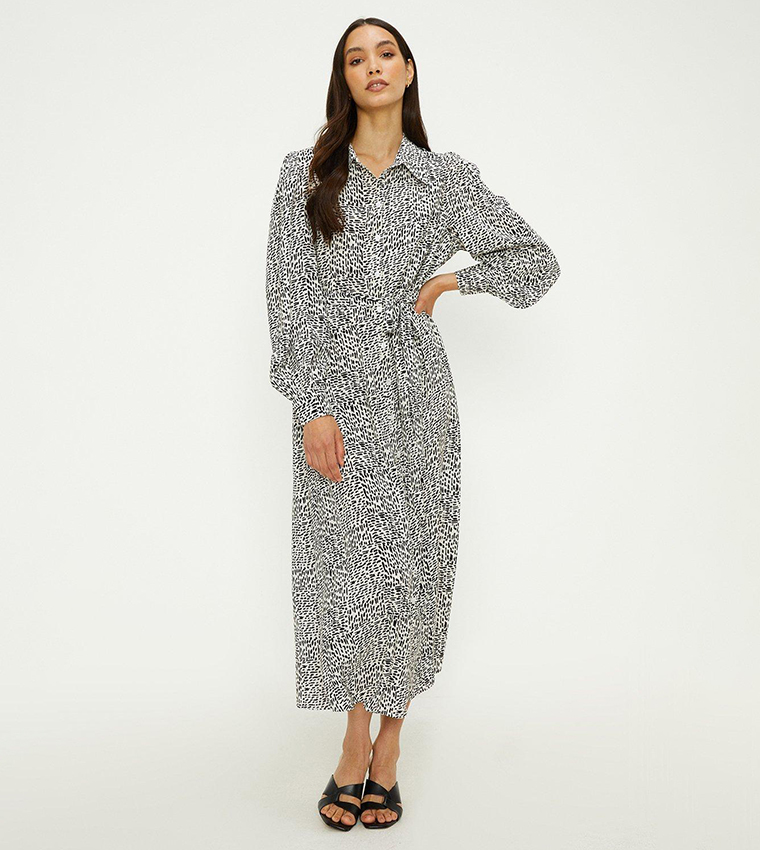 Animal Printed Oasis Leopard Midi Shirt Dress Oasis Leopard Shirt