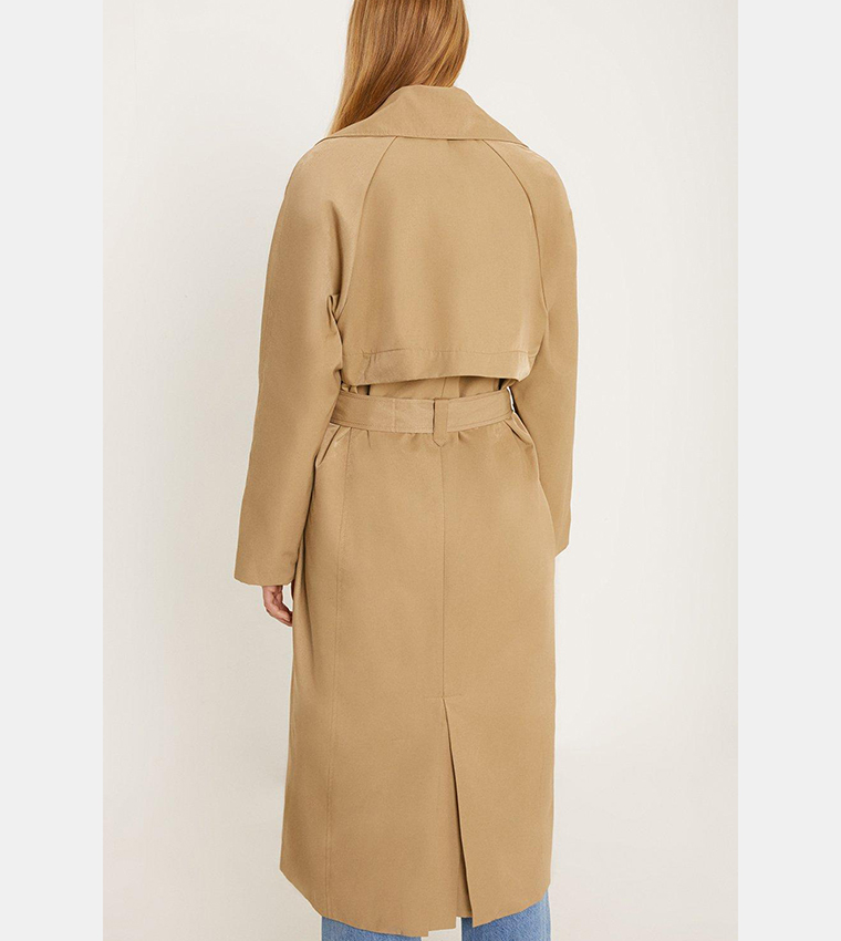 Buy Oasis Classic Longline Trench Coat In Beige | 6thStreet UAE