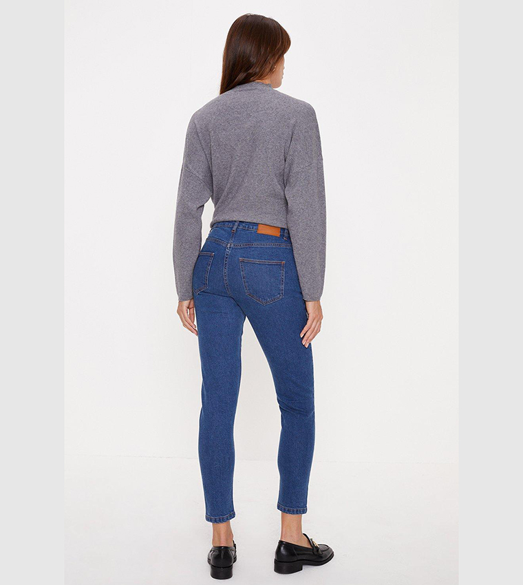 بنطلون جينز بخصر متوسط