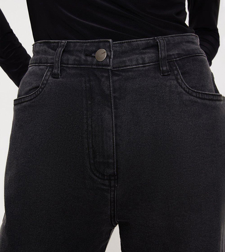 Buy Oasis Adeline Wide Leg Jeans In Black | 6thStreet Qatar