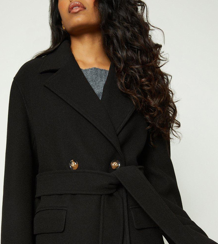 Oasis black clearance wrap coat