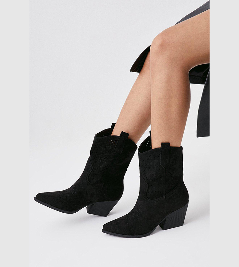 cut out western ankle boots