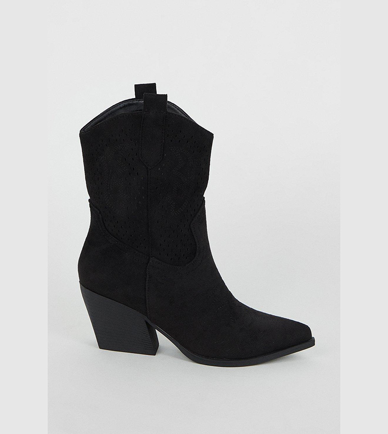 cut out western ankle boots