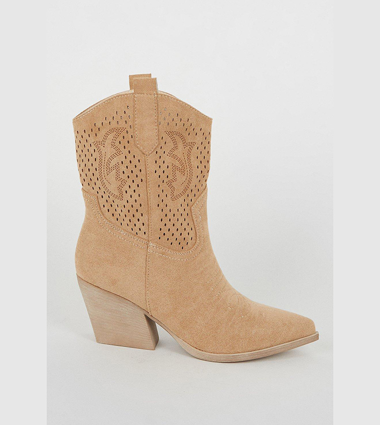 Cut out western outlet ankle boots