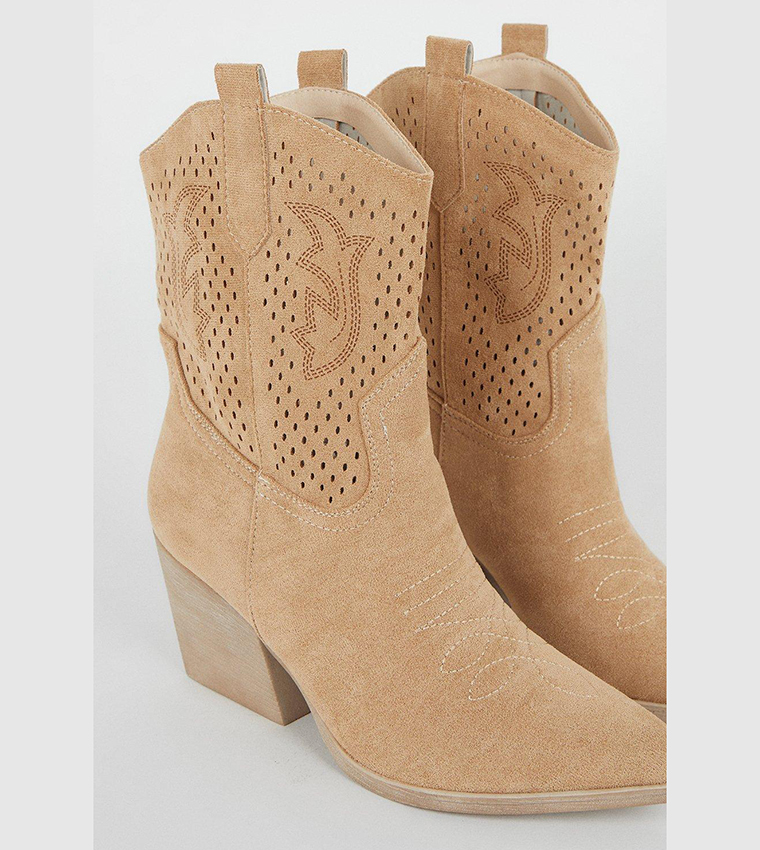 cut out western ankle boots