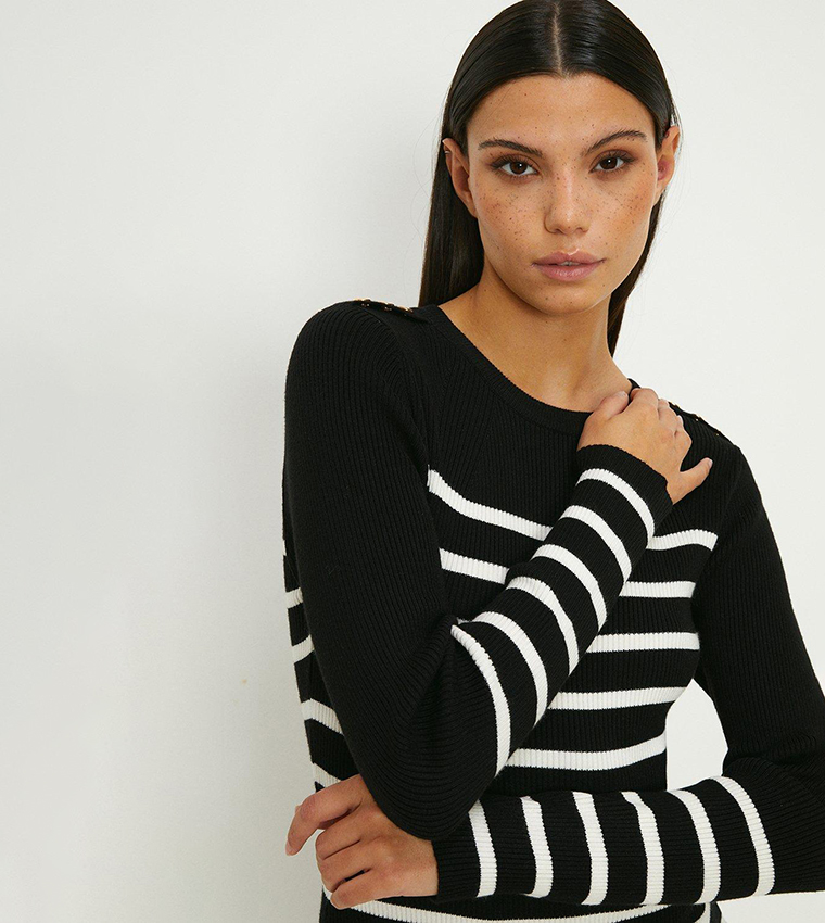 Oasis stripe button dress best sale