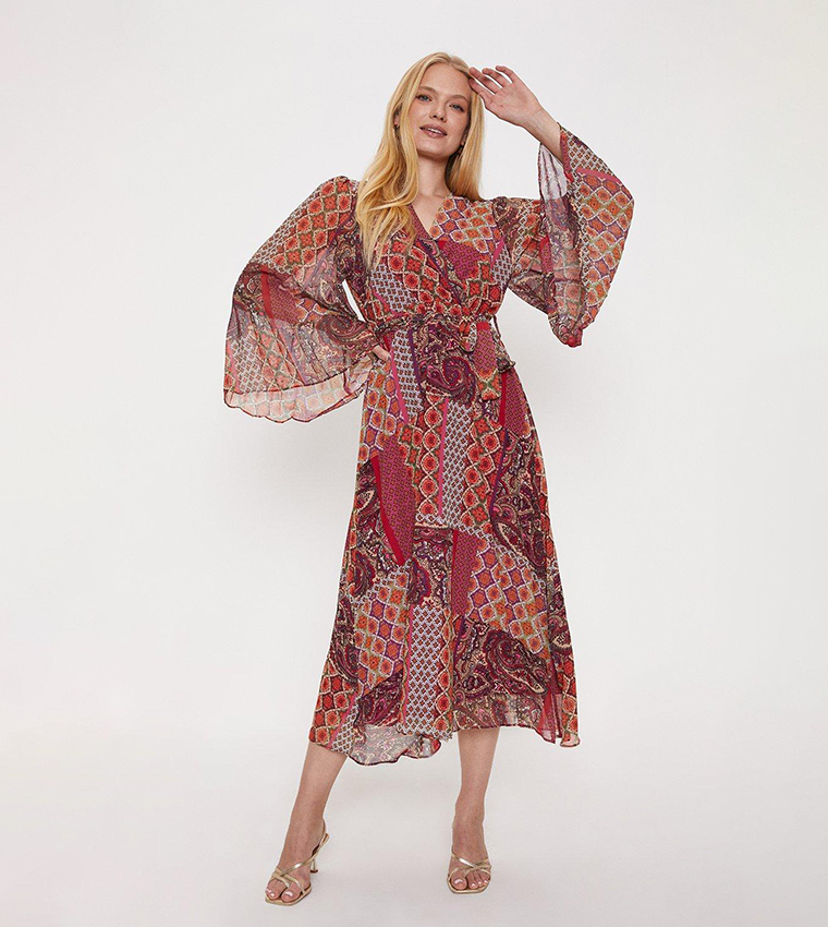 Oasis midi clearance wrap dress