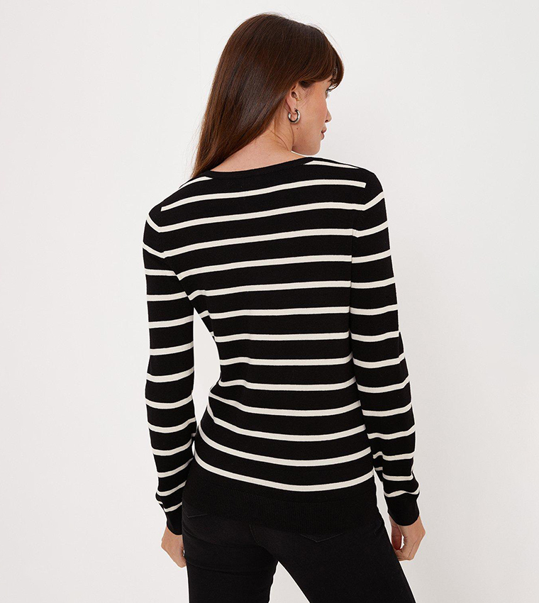 Buy Oasis Classic Stripe V Neck Sweater In Multiple Colors | 6thStreet ...