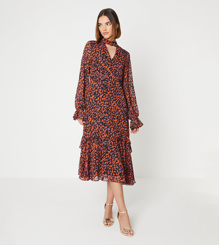 Oasis leopard hotsell print midi dress