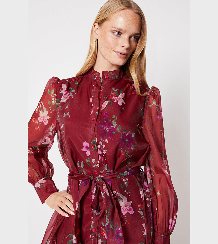 Oasis red utility sale shirt dress