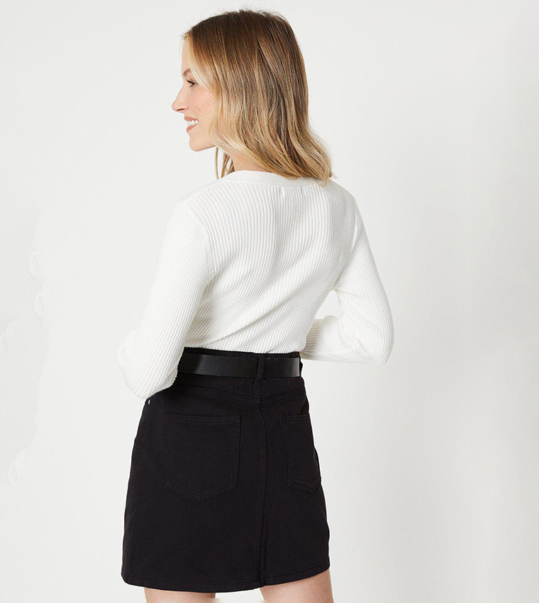 Oasis black denim skirt hot sale