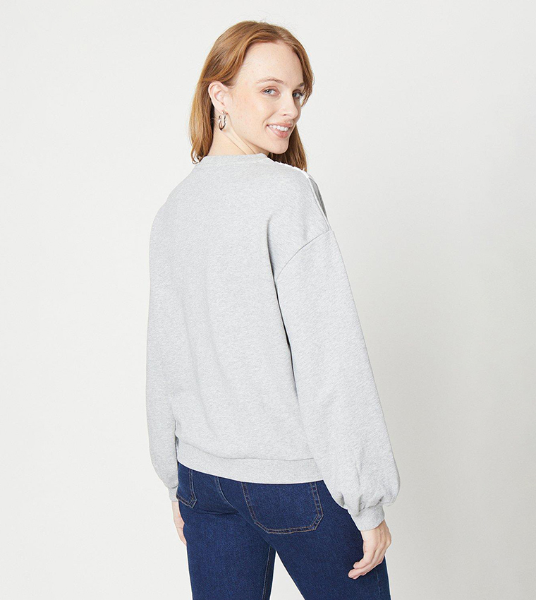 Grey on sale ruffle sweatshirt