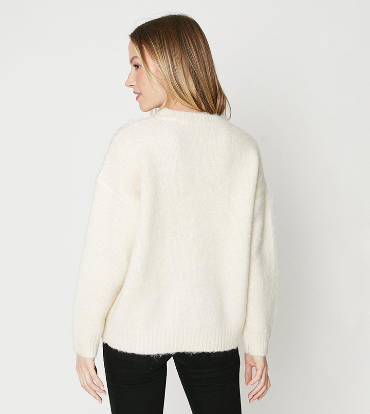 Buy Oasis Sequin Detail Cozy Jumper In Cream 6thStreet Bahrain