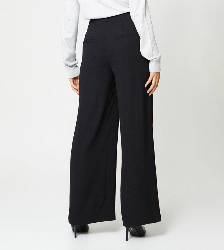 Petite high waisted hotsell wide leg trousers