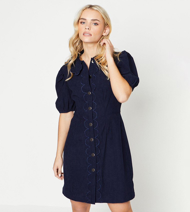 Oasis navy shop cord dress