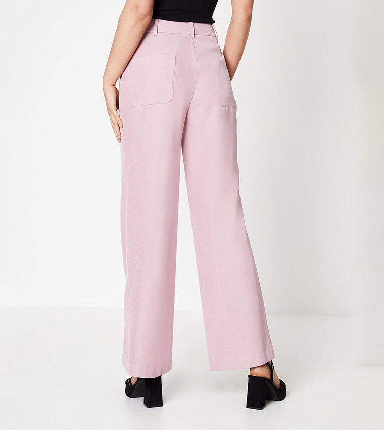 High Waisted Patch Back Pocket Trousers