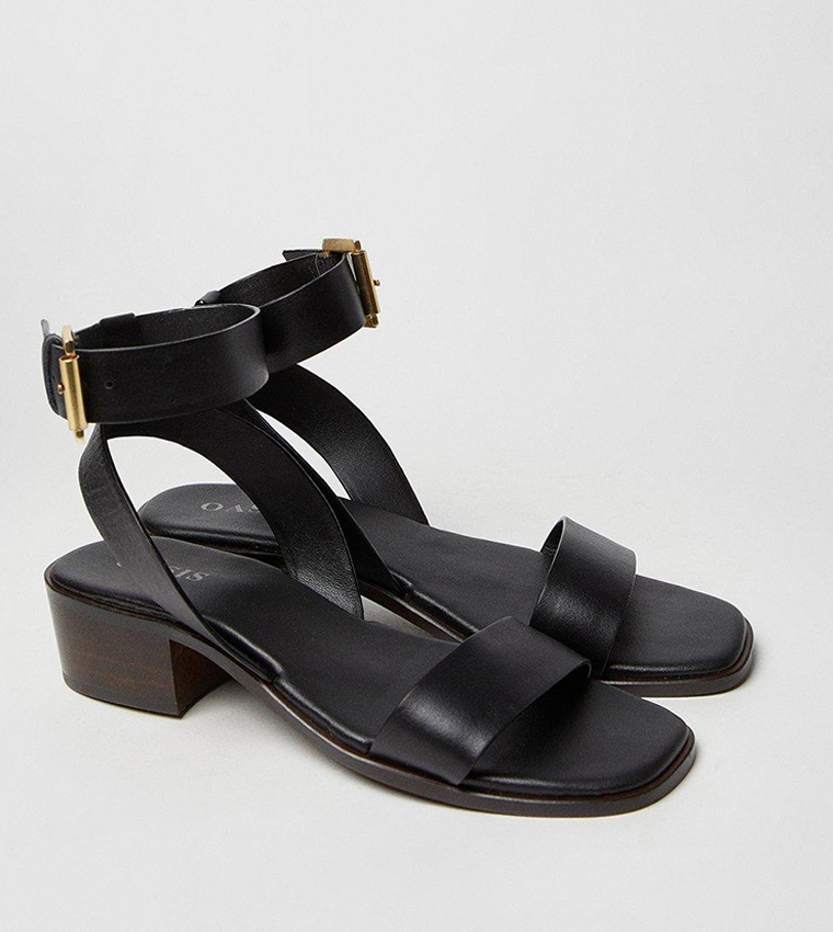 0ASIS SANDAL IN BLACK MIX WHITE CALFSKIN
