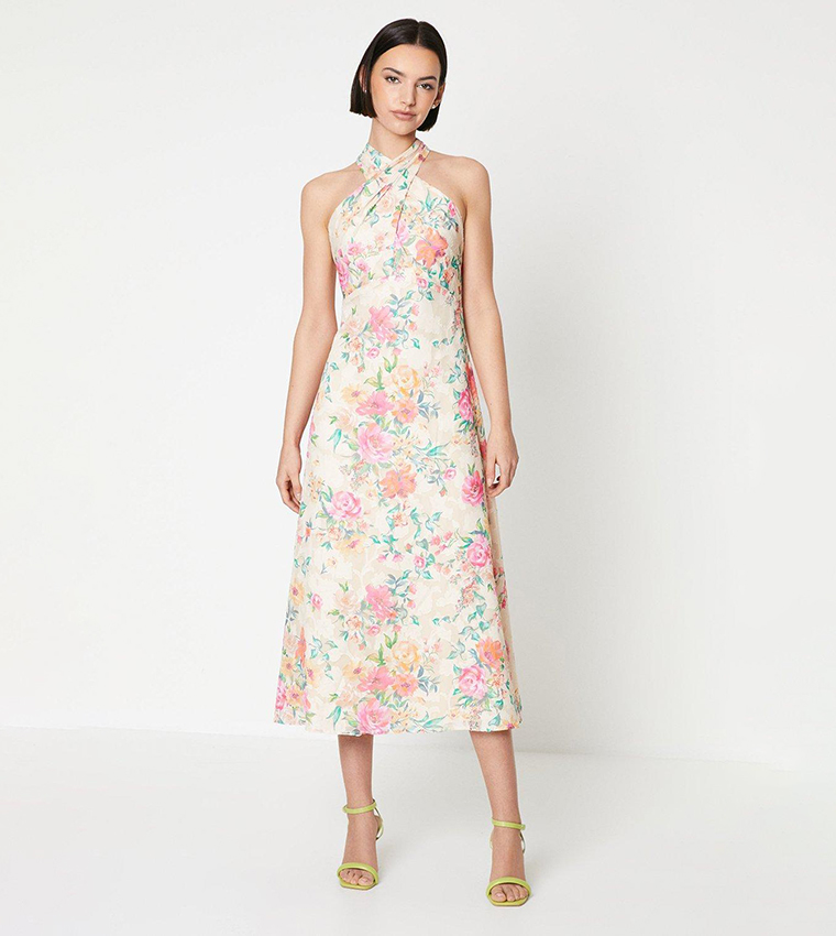 Oasis cream floral clearance dress