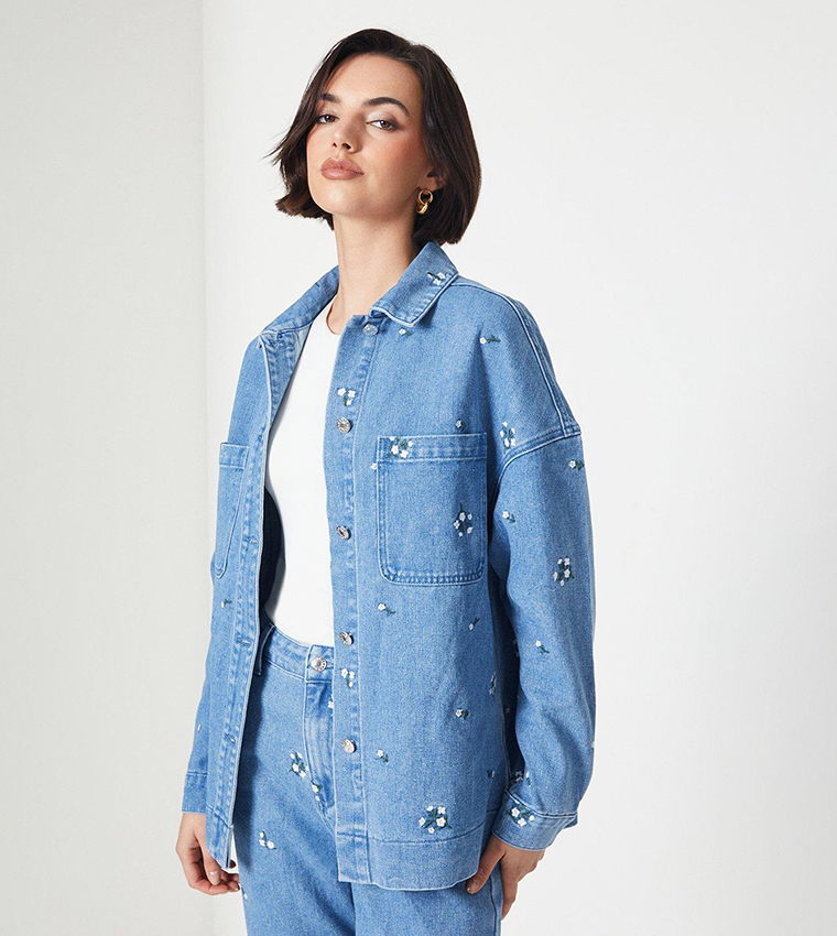 Oasis light wash denim jacket best sale