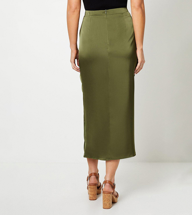 Khaki skirt river island best sale